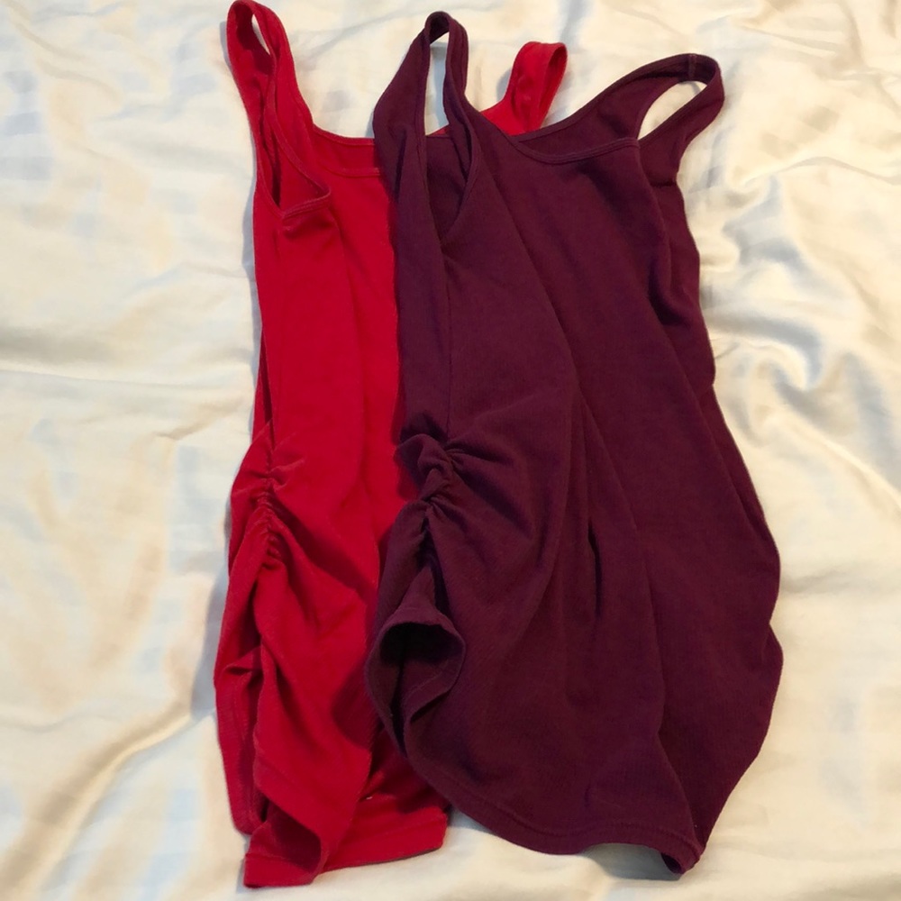 Two maternity tanks size small. Rouched sides.